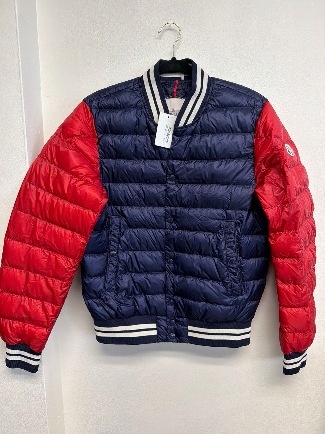 Moncler Varsity Puffer Coat Red/Navy Sz:4