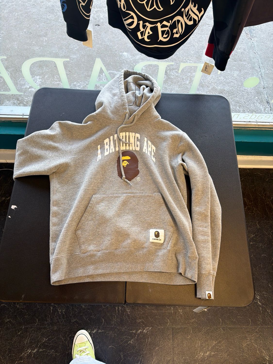 Bape Grey Pullover Ape Head Hoodie Sz:XL