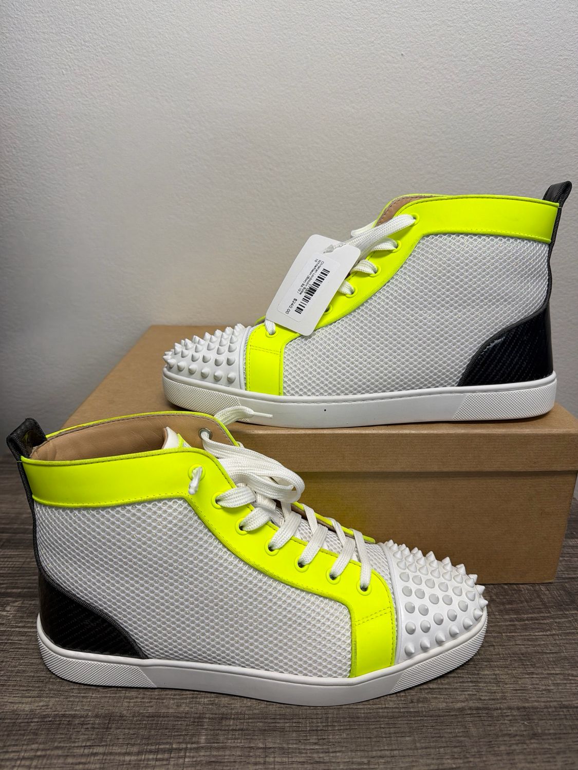 Christian Louboutin Spike White/Neon (Box) Sz:10