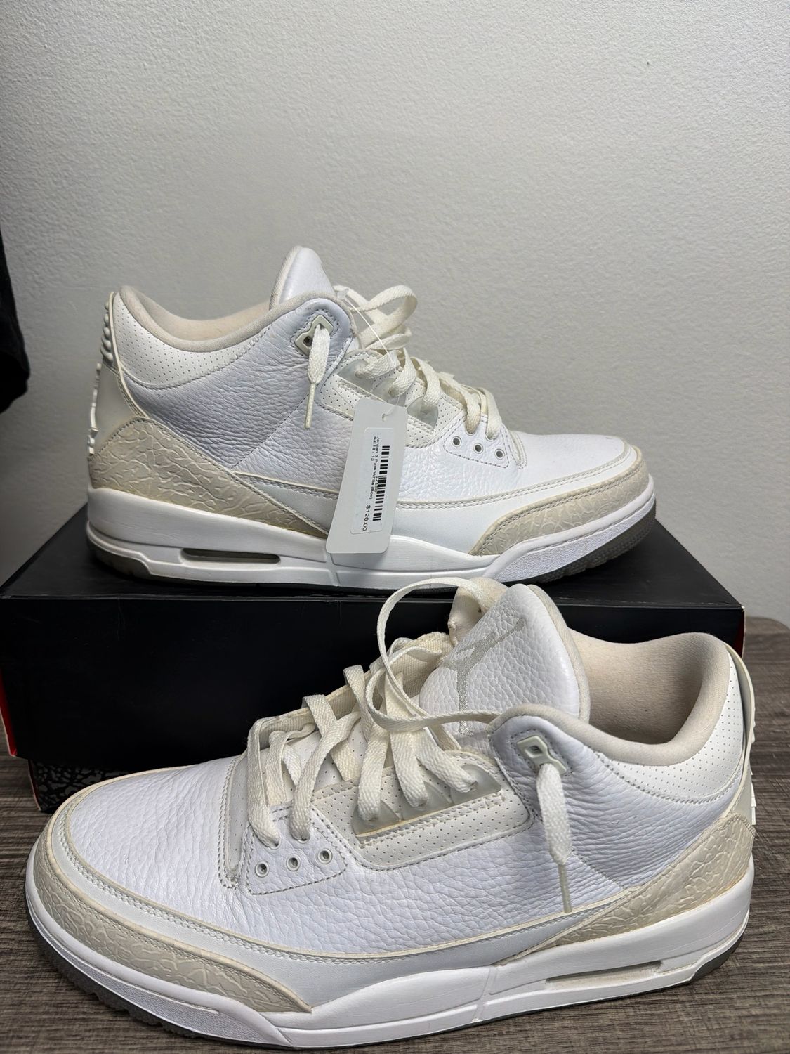 Jordan 3 Pure White (Box) Sz:13