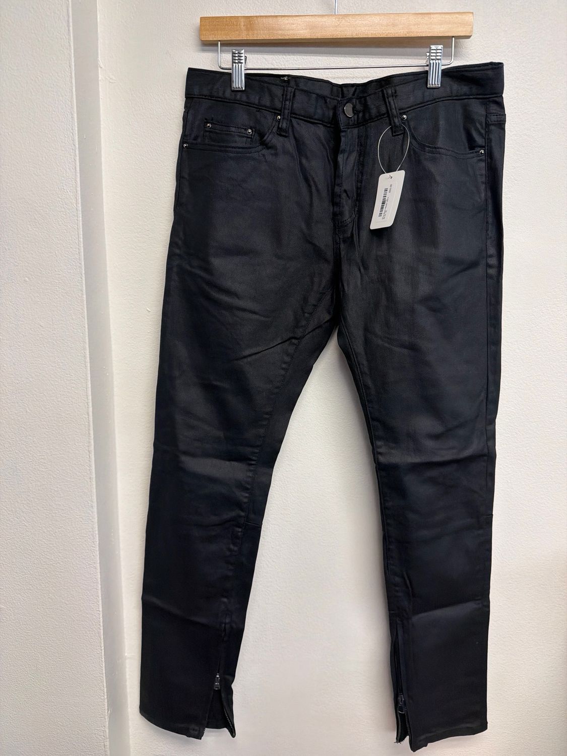 Mnml Black Waxed Jeans Sz:32