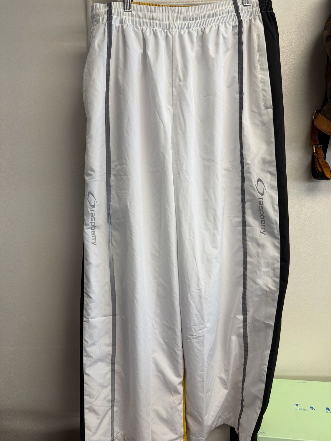 Raspberry Yellow &amp; Black Warm Up Pants Sz:XS