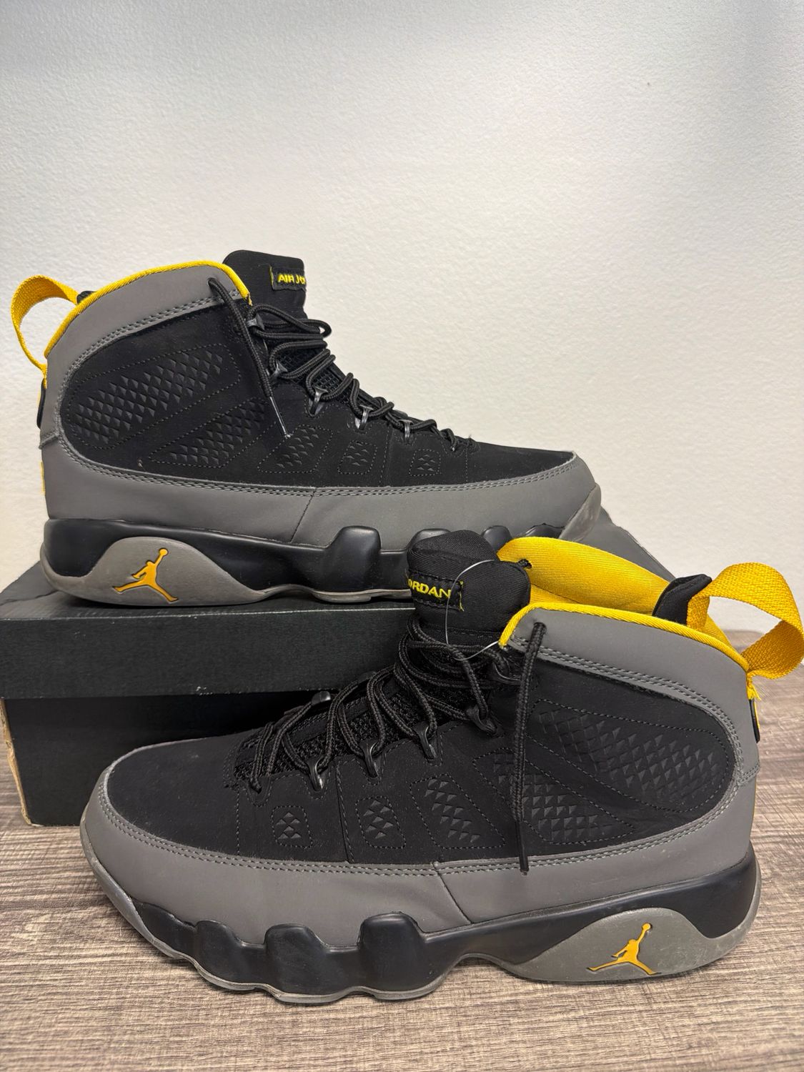 Jordan 9 Black/Grey/Yellow (No Box) Sz:12