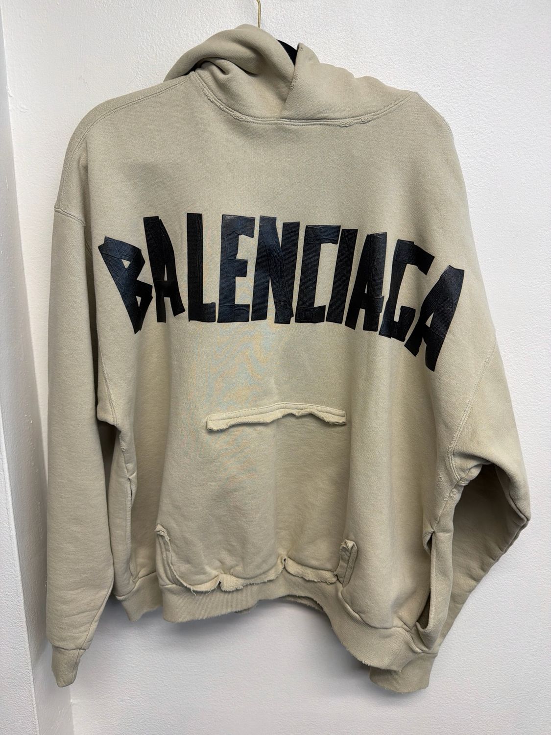 Balenciaga Tan Tape Hoodie Sz:S