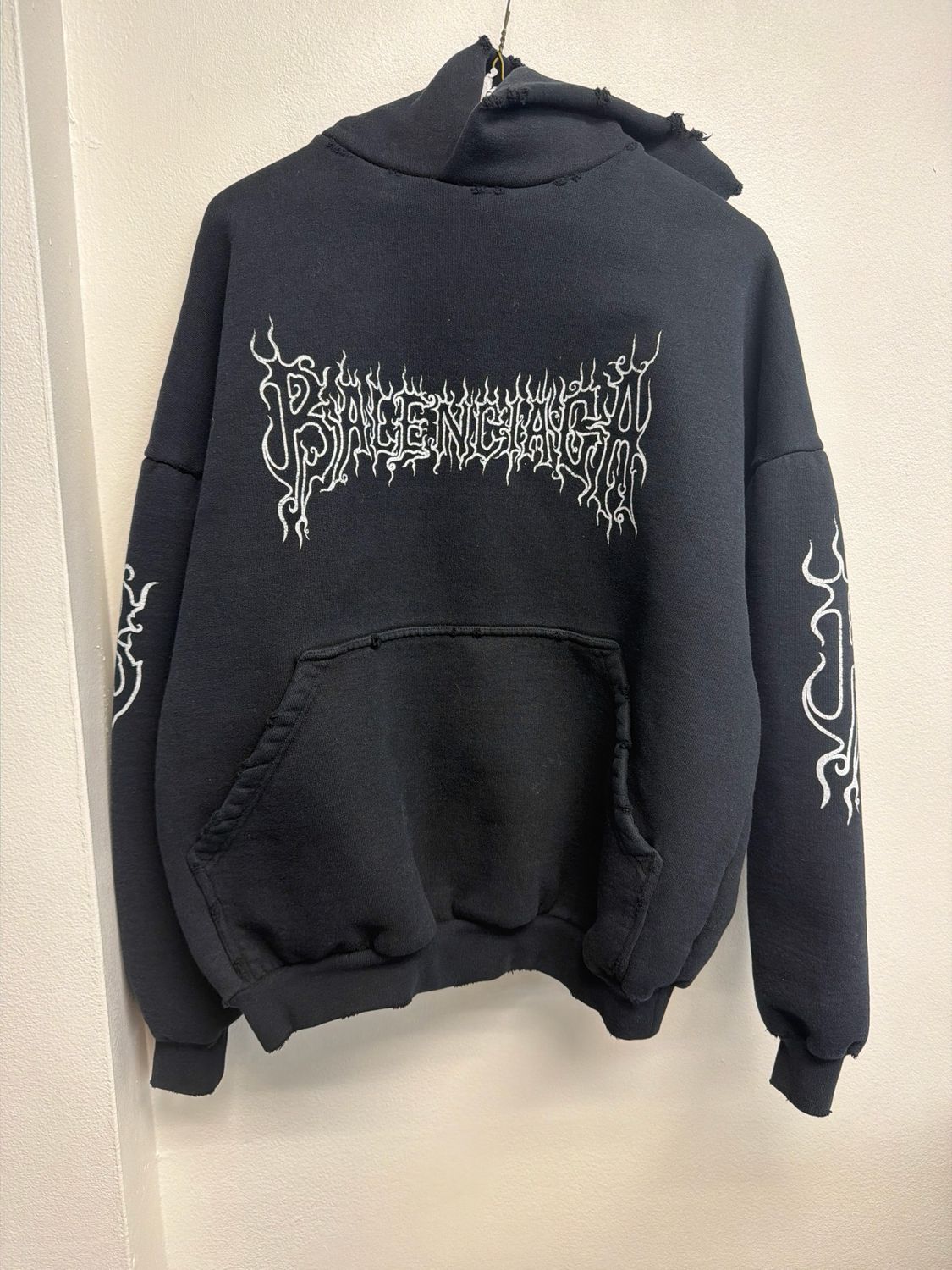 Balenciaga Black Heavy Hoodie Sz:L