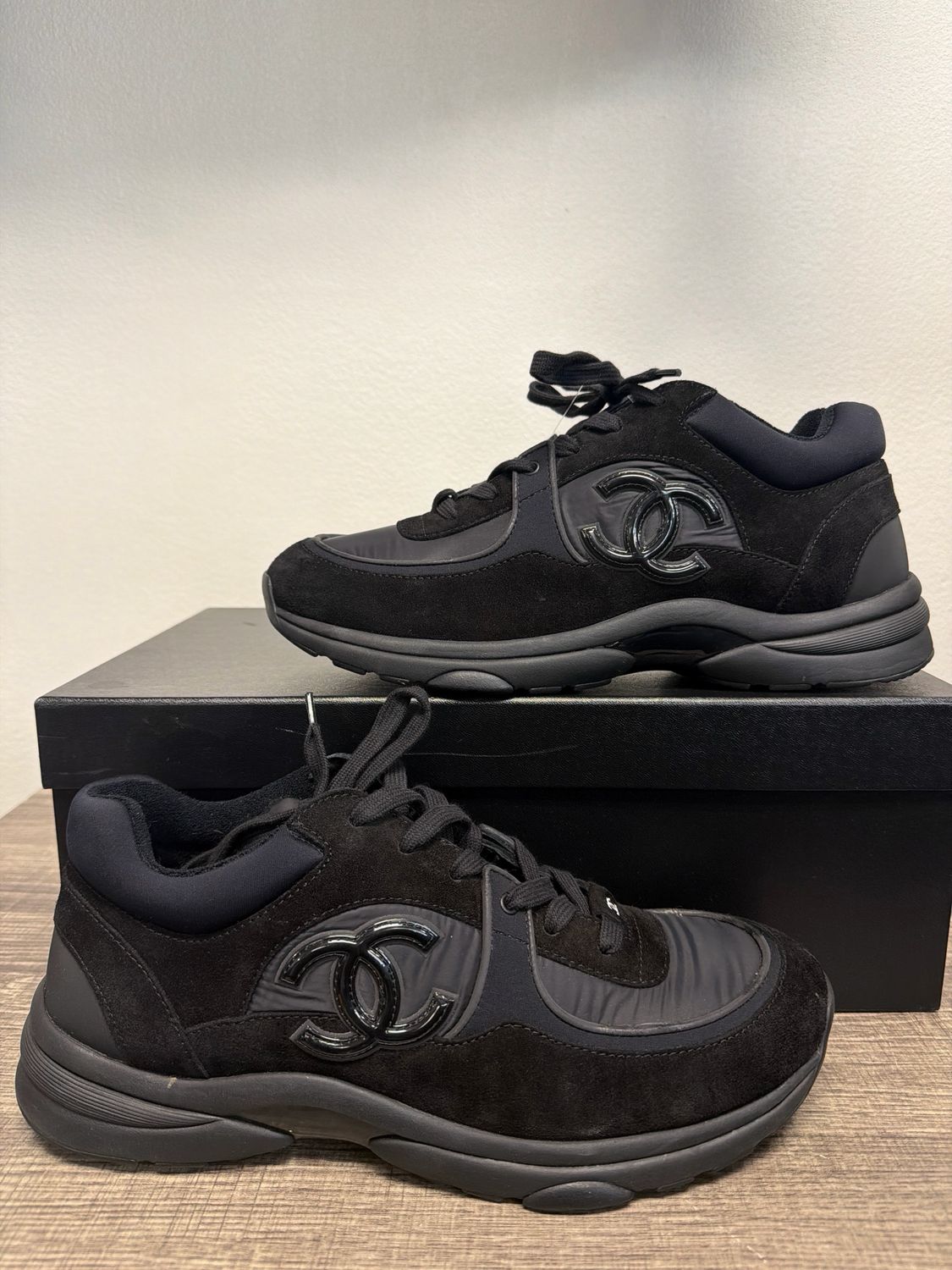 Channel Black/Navy Sneakers (box) Sz 11