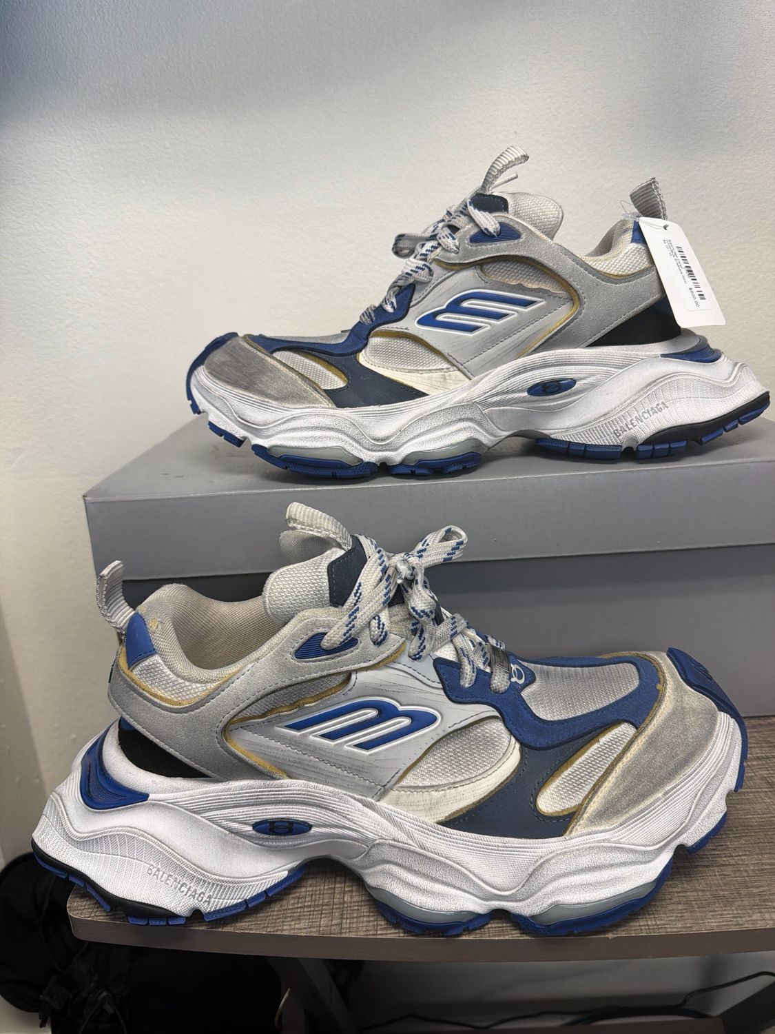 Balenciaga Cargo White/Blue Sneakers (box) Sz 10