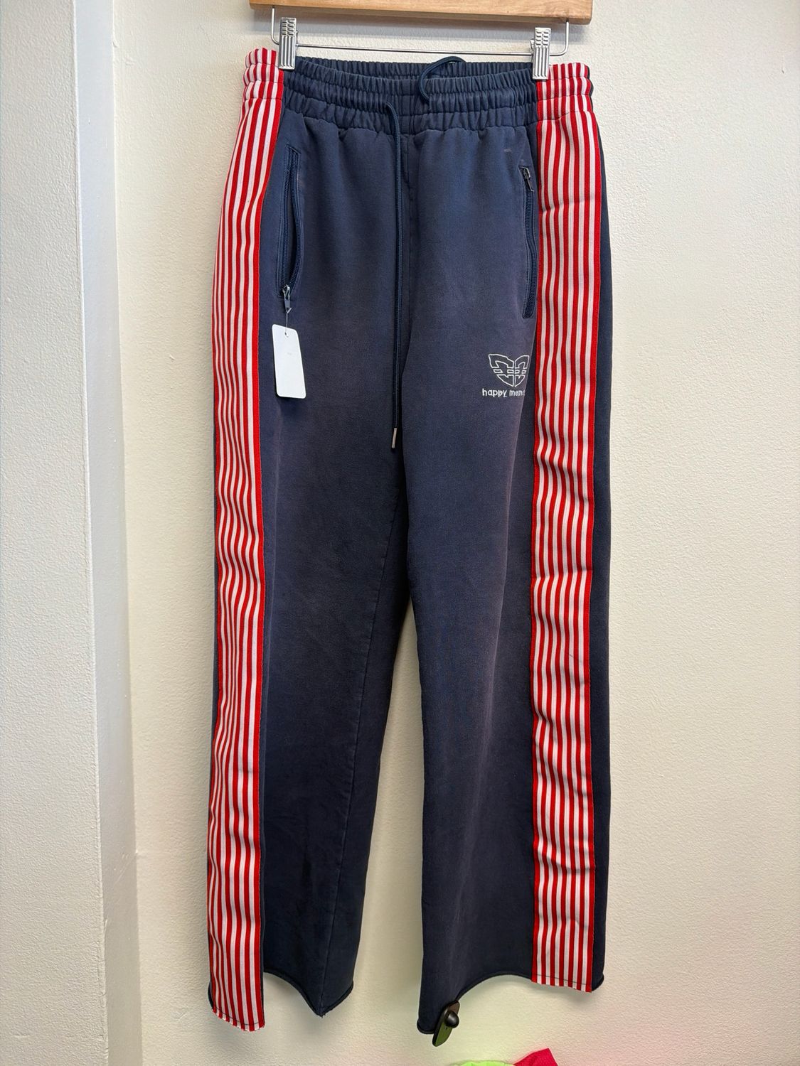 HMDD Blue Pants Red &amp; White Stripe Sz XS