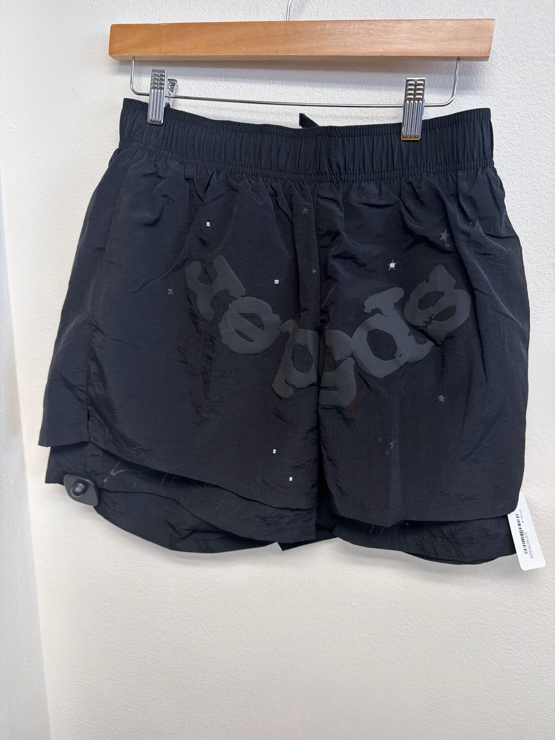 Sp5der Double Layer Shorts Black Sz S
