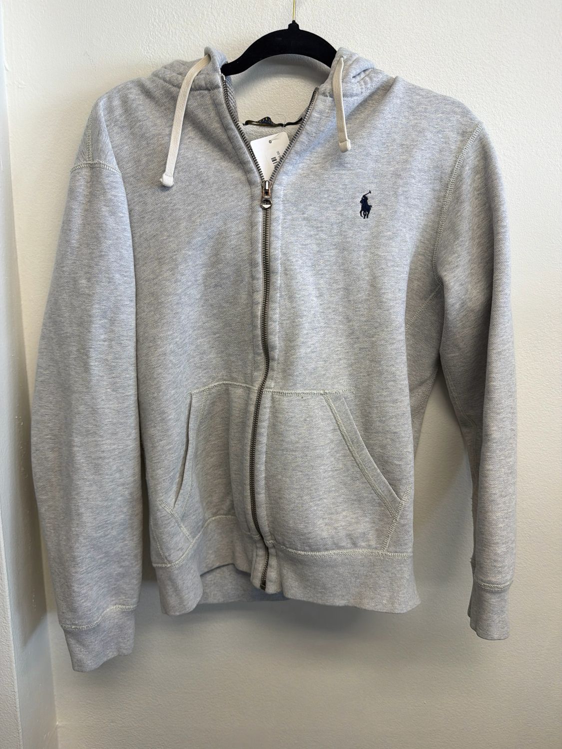 Polo Ralph Lauren Grey Thermal Zip Hoodie Sz S