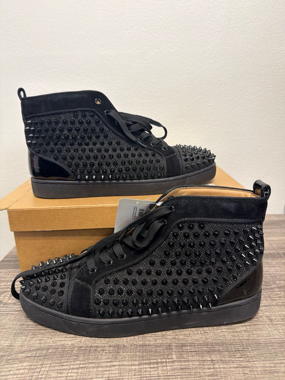 Louboutin Spike Black Glitter w/ Box Sz 9