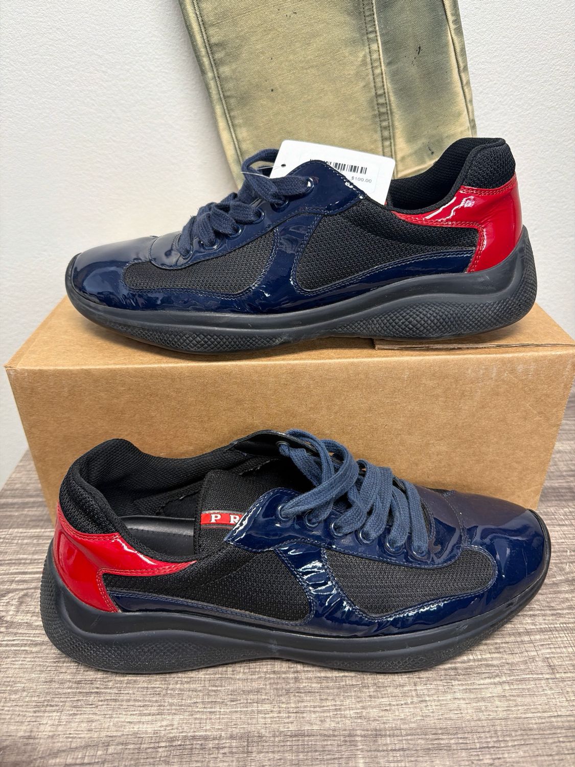 Prada Navy/Red AC No Box Sz 10.5