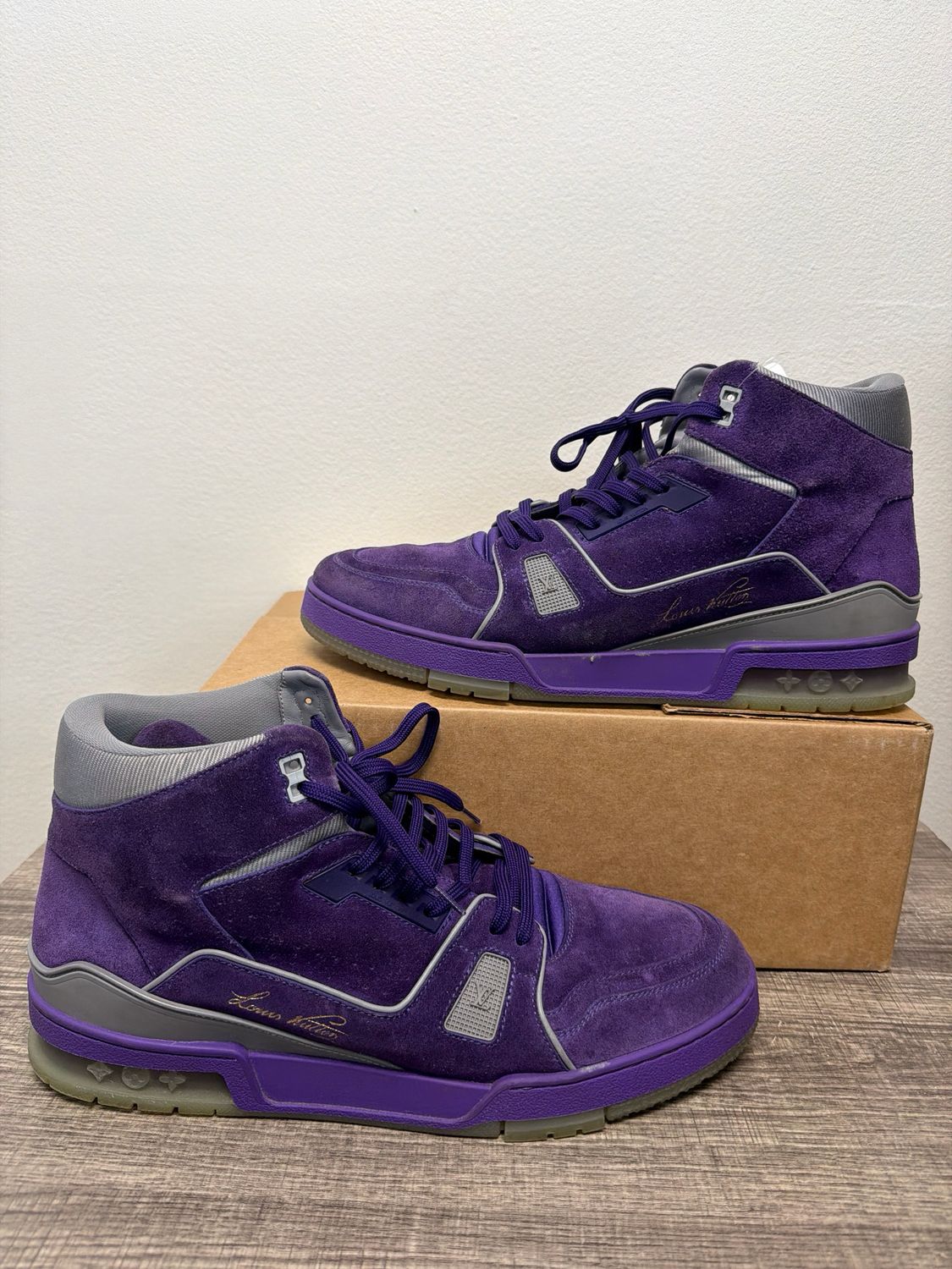 Louis Vuitton LV Trainers High Purple No Box Sz 12