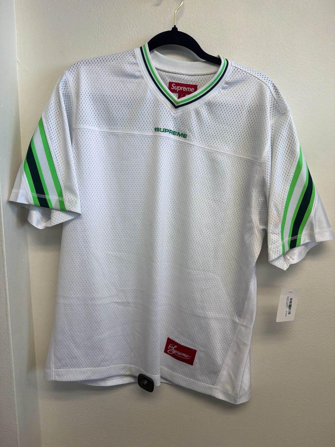Supreme White/Green Football Jersey Sz L