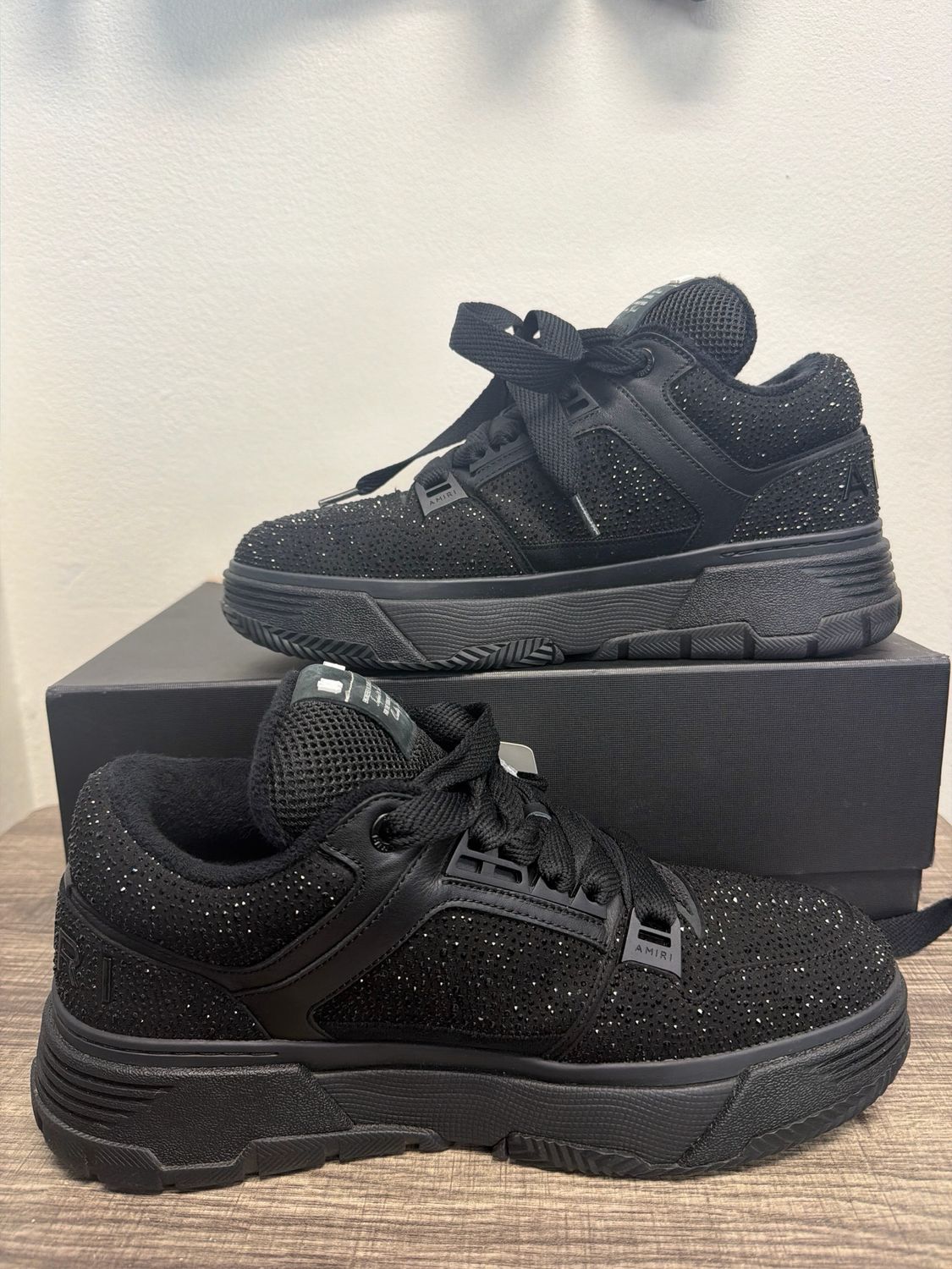 Amiri MA-1 Black Rhinestone w/ Box Sz 13