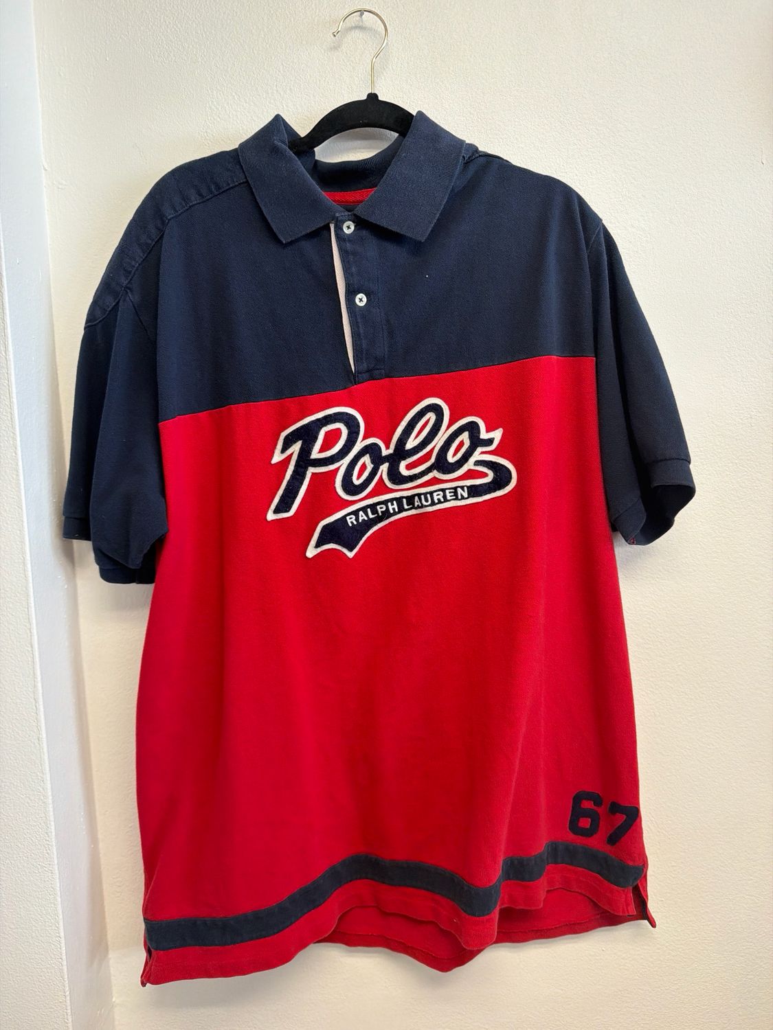 Polo RL Polo Navy/Red Embroidered Sz 2XLT