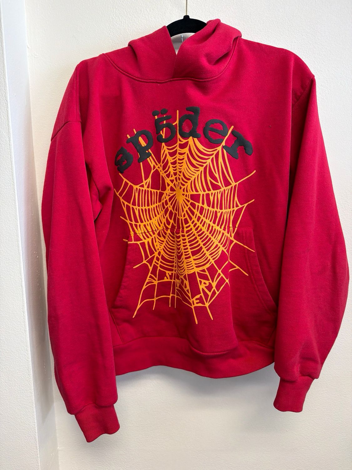 Sp5der Hoodie Red/Yellow/Black Sz S