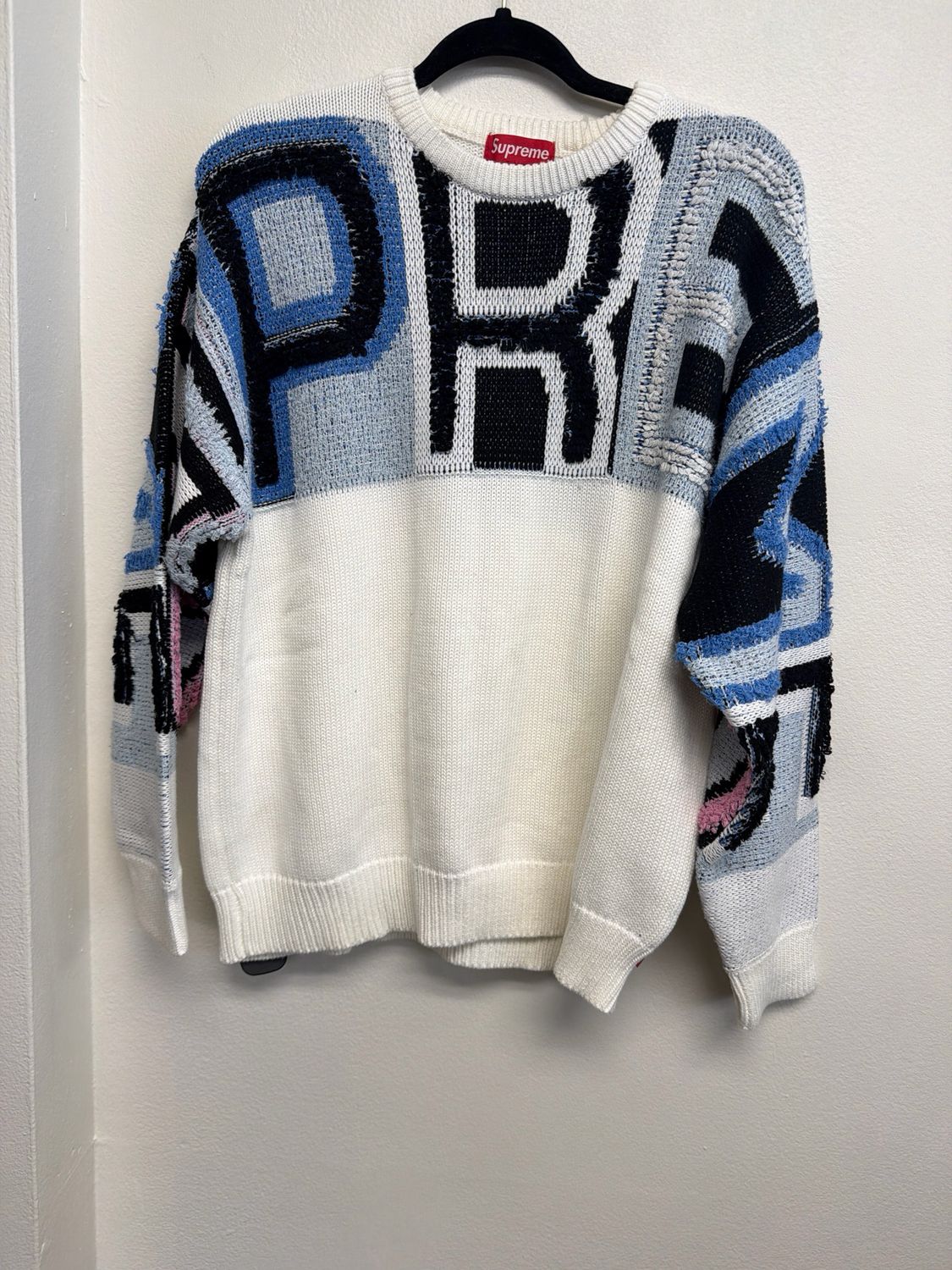 Supreme Crocheted Sweater White Sz M