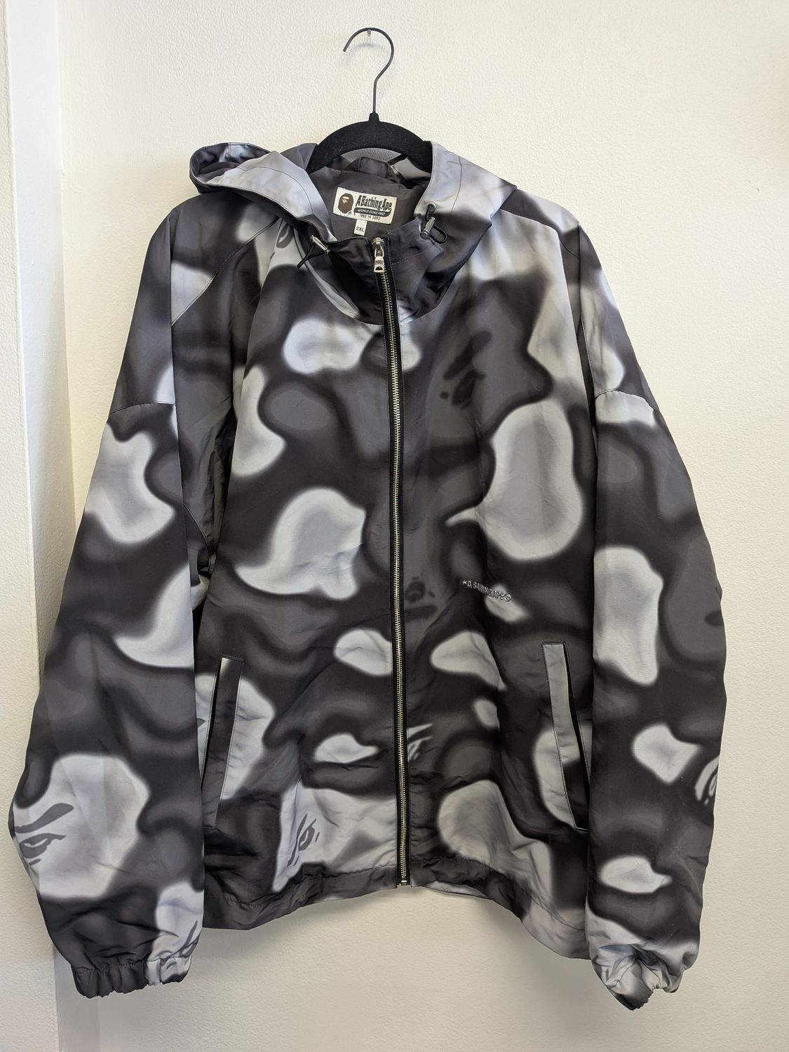 Bape White/Black Zip Jacket Sz 2XL