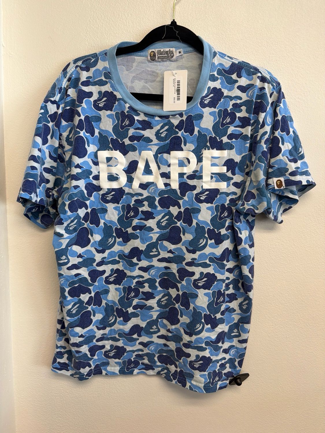 Bape Blue Camo All-Over Tee Sz M