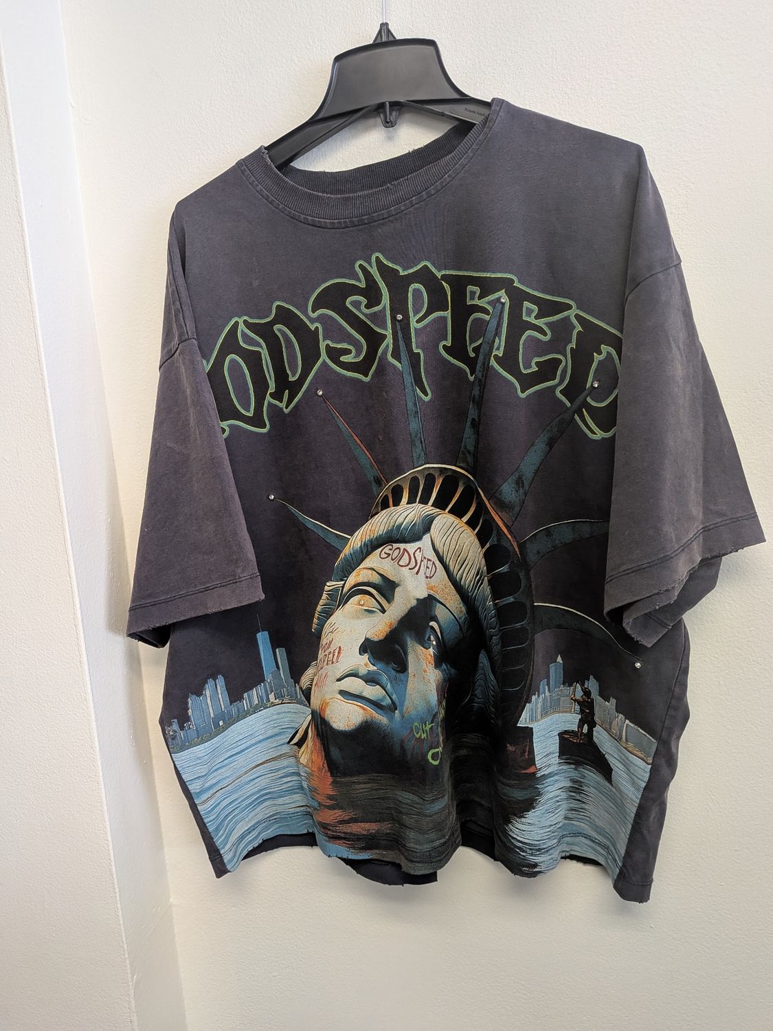 Godspeed Statue of Liberty Studded Tee Sz XL