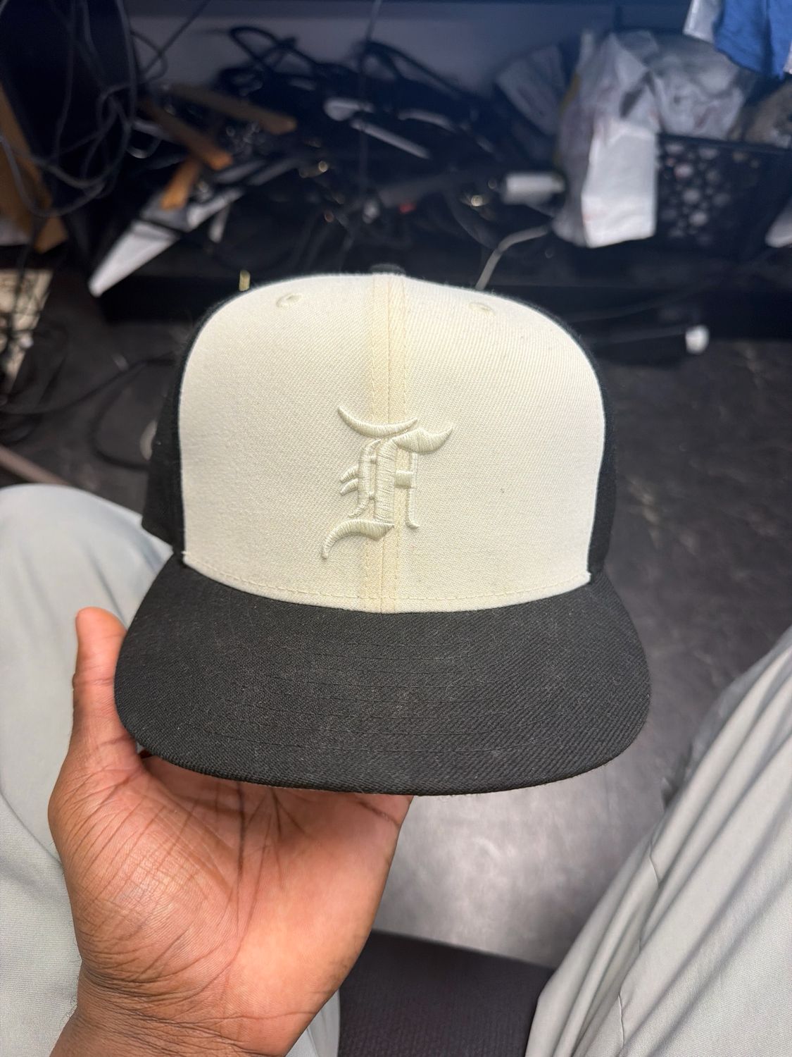 Fear of God Black and White Hat Sz 7 1/8