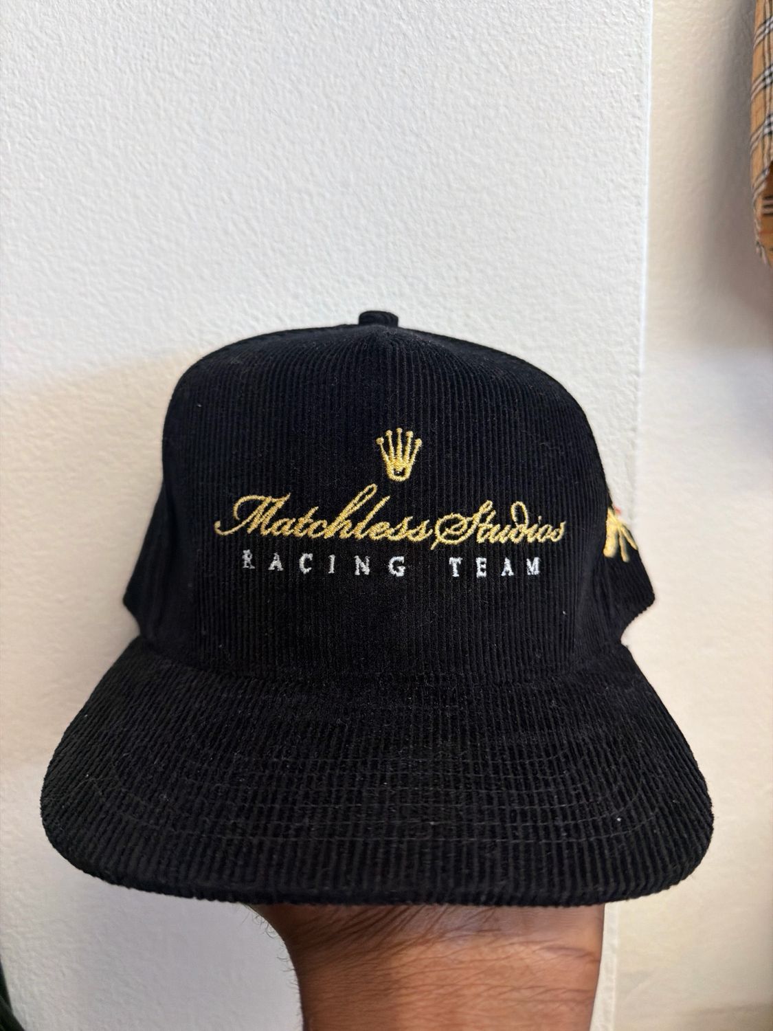 Black Corduroy Hat Matchless Racing