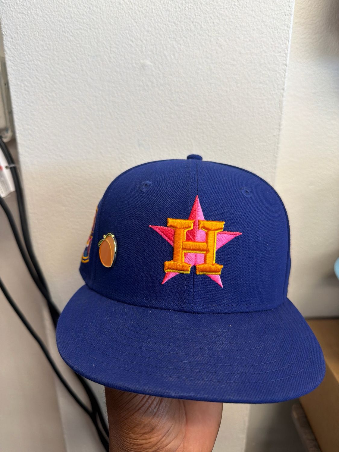 Houston Astros Hat Blue/Orange/Pink Sz 7 1/8