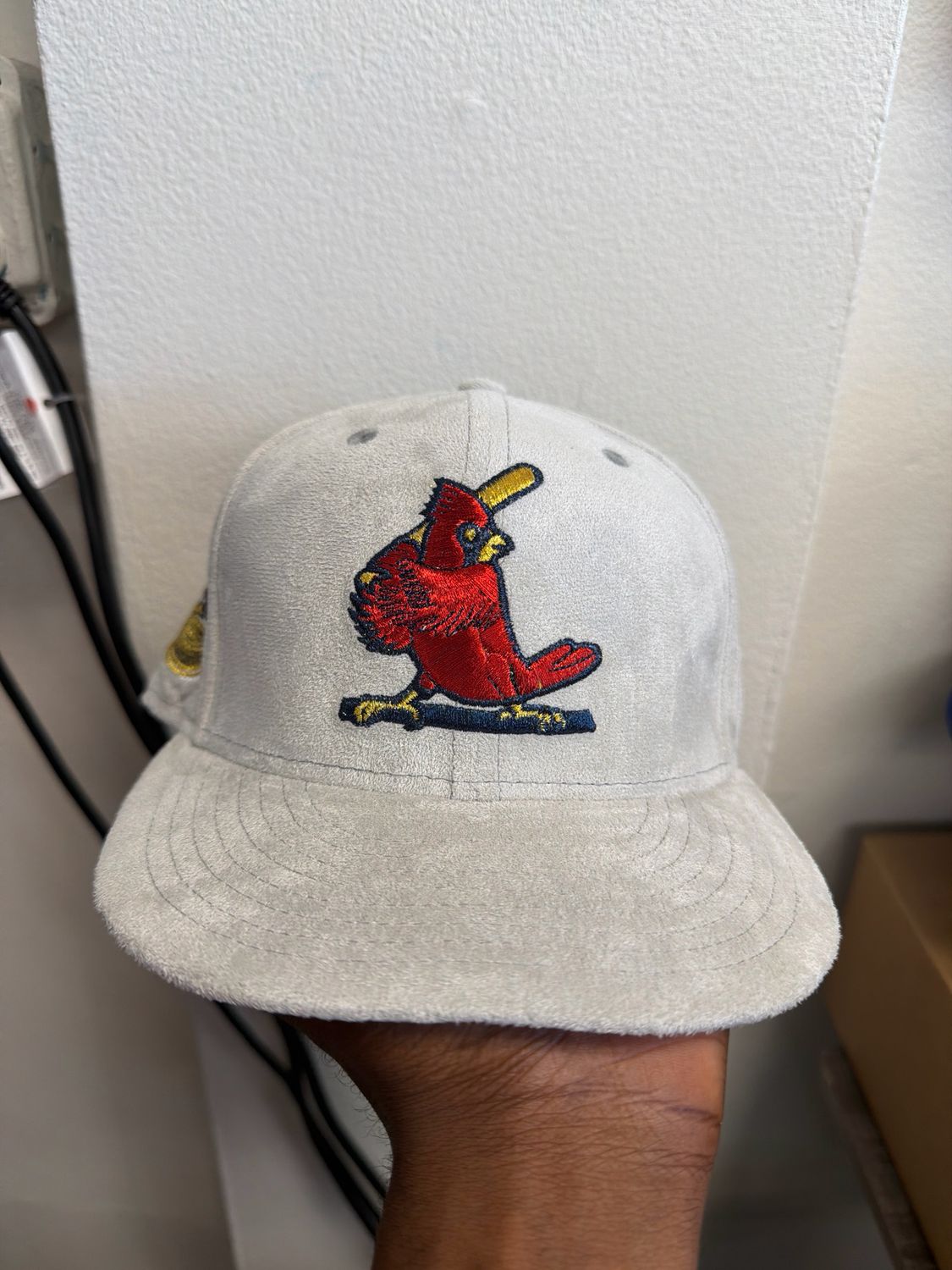 Grey Suede Cardinal Hat Sz 7 1/8