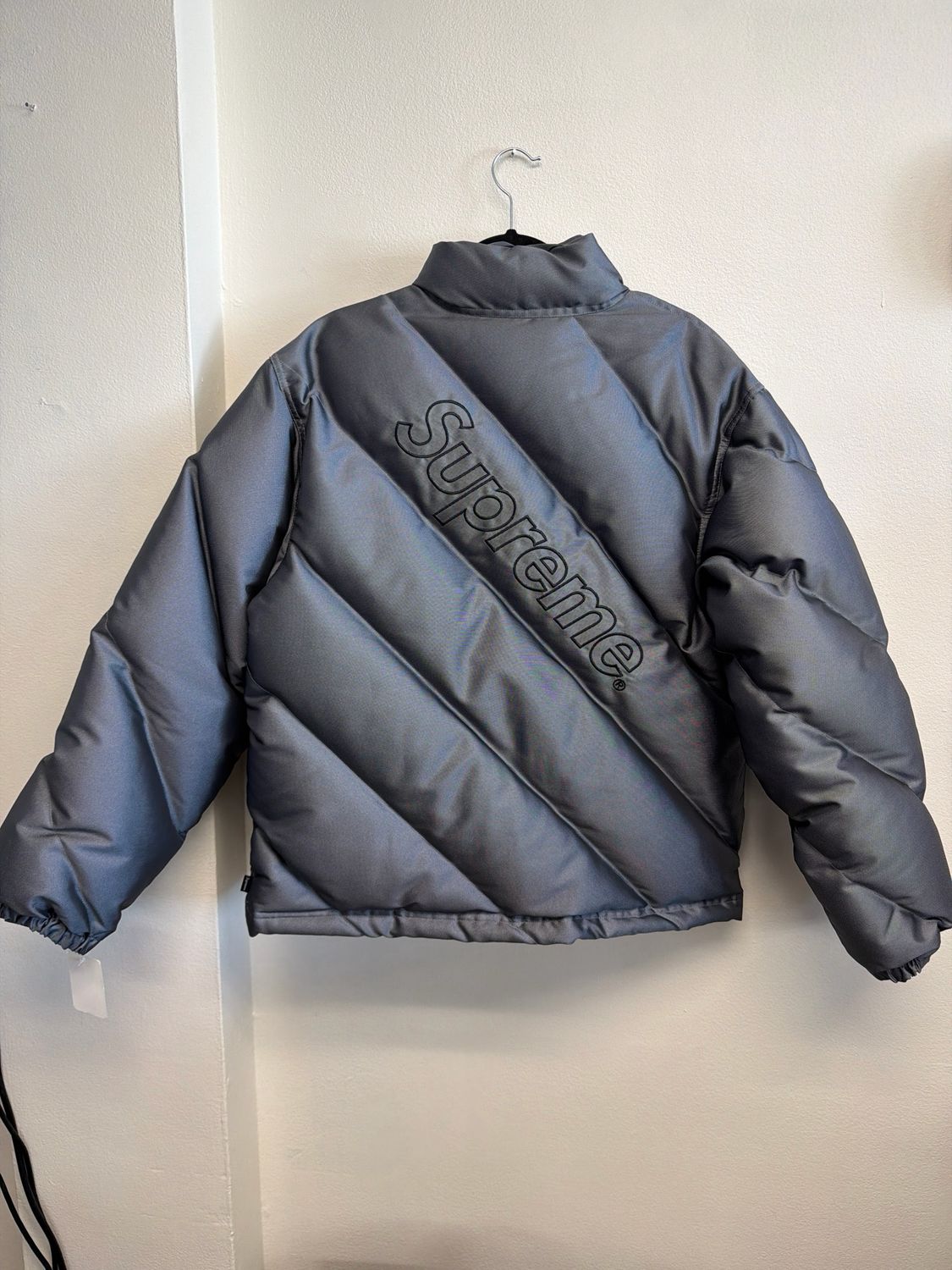 Supreme Silver Puffer Jacket Sz M