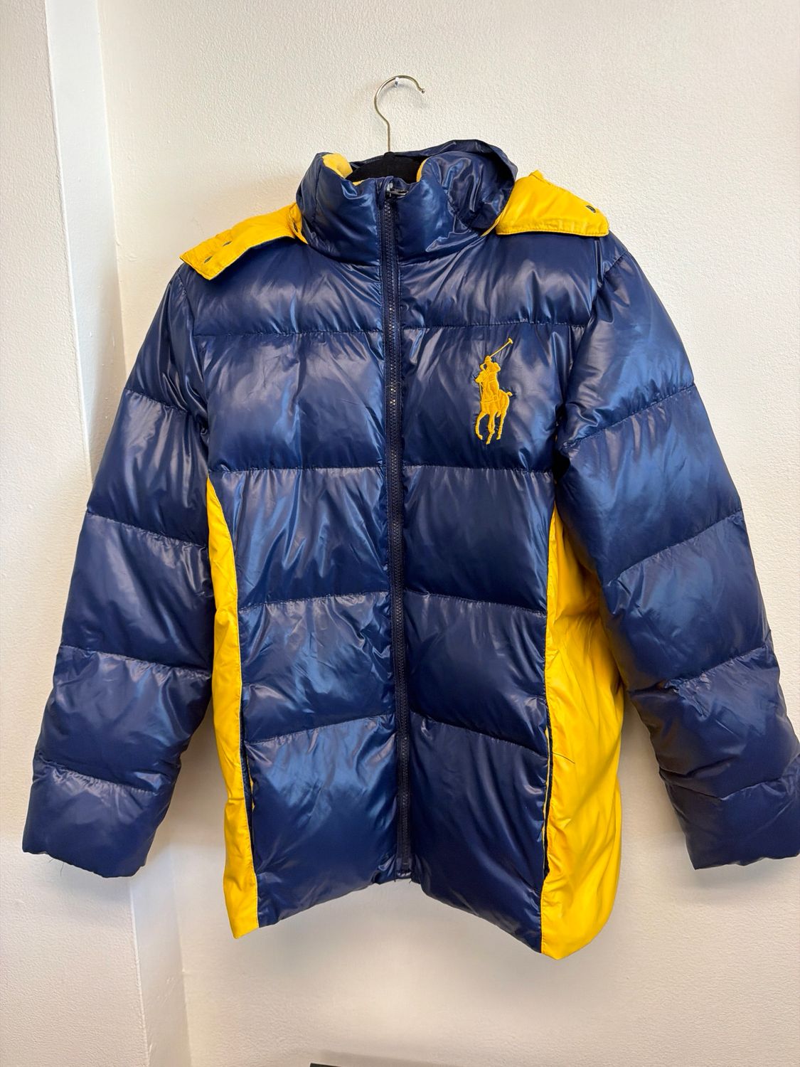 Polo RL Navy/Gold Puffer Coat Sz XL Youth