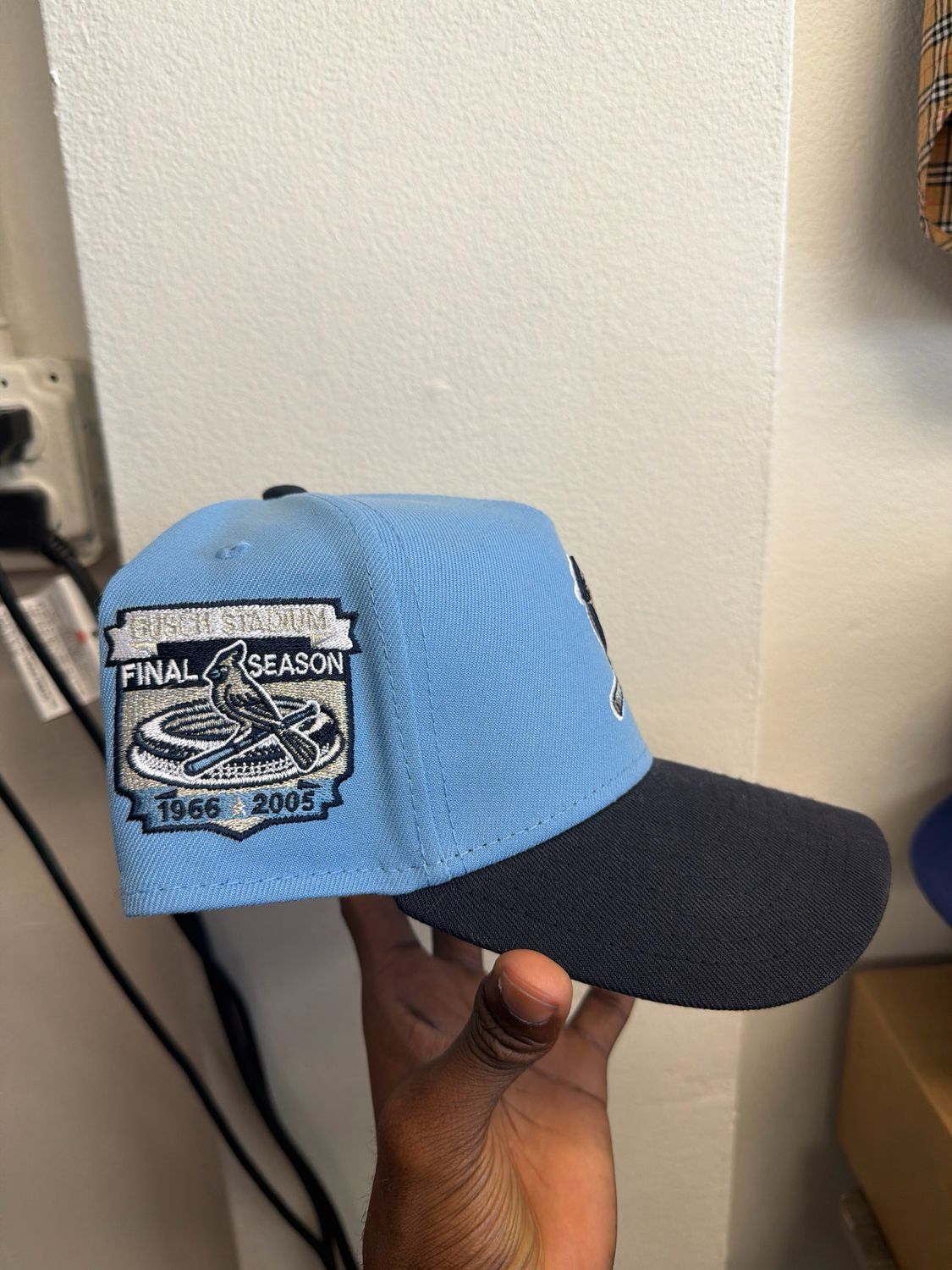 New Era Light Blue/Navy Hat Sz 7 1/8