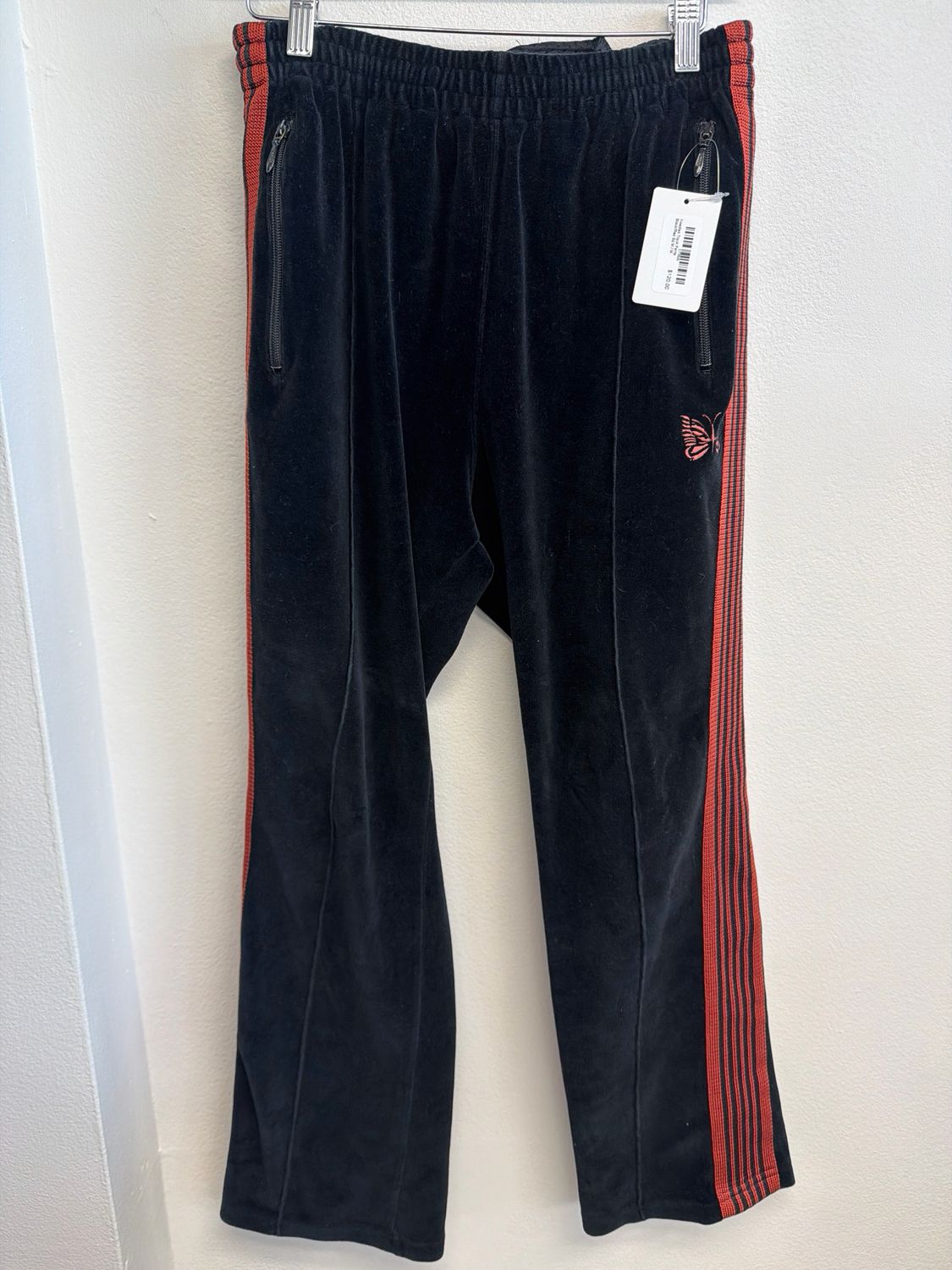 Needles Track Pants Black/Red Sz M