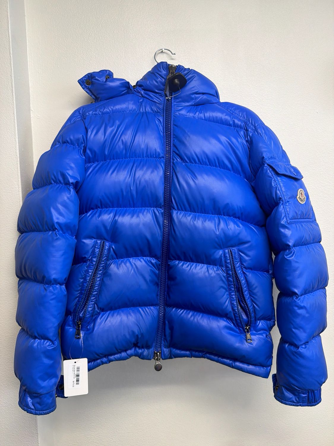 Moncler Bright Blue Coat w/ Hood Sz 1