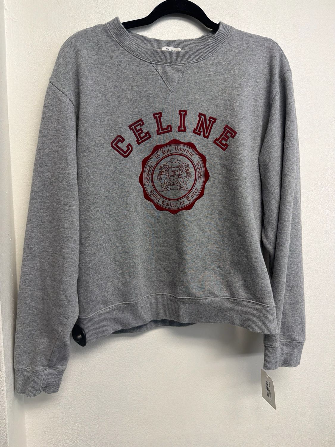 Celine University Grey Sweatshirt Sz M