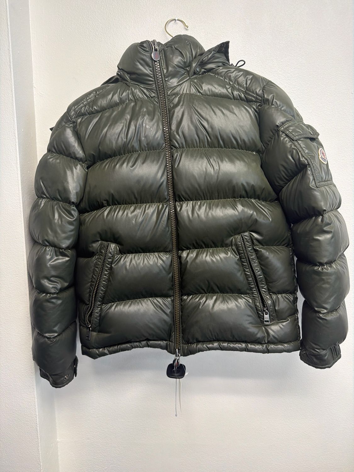 Moncler Olive Coat w/ Hood Sz 1