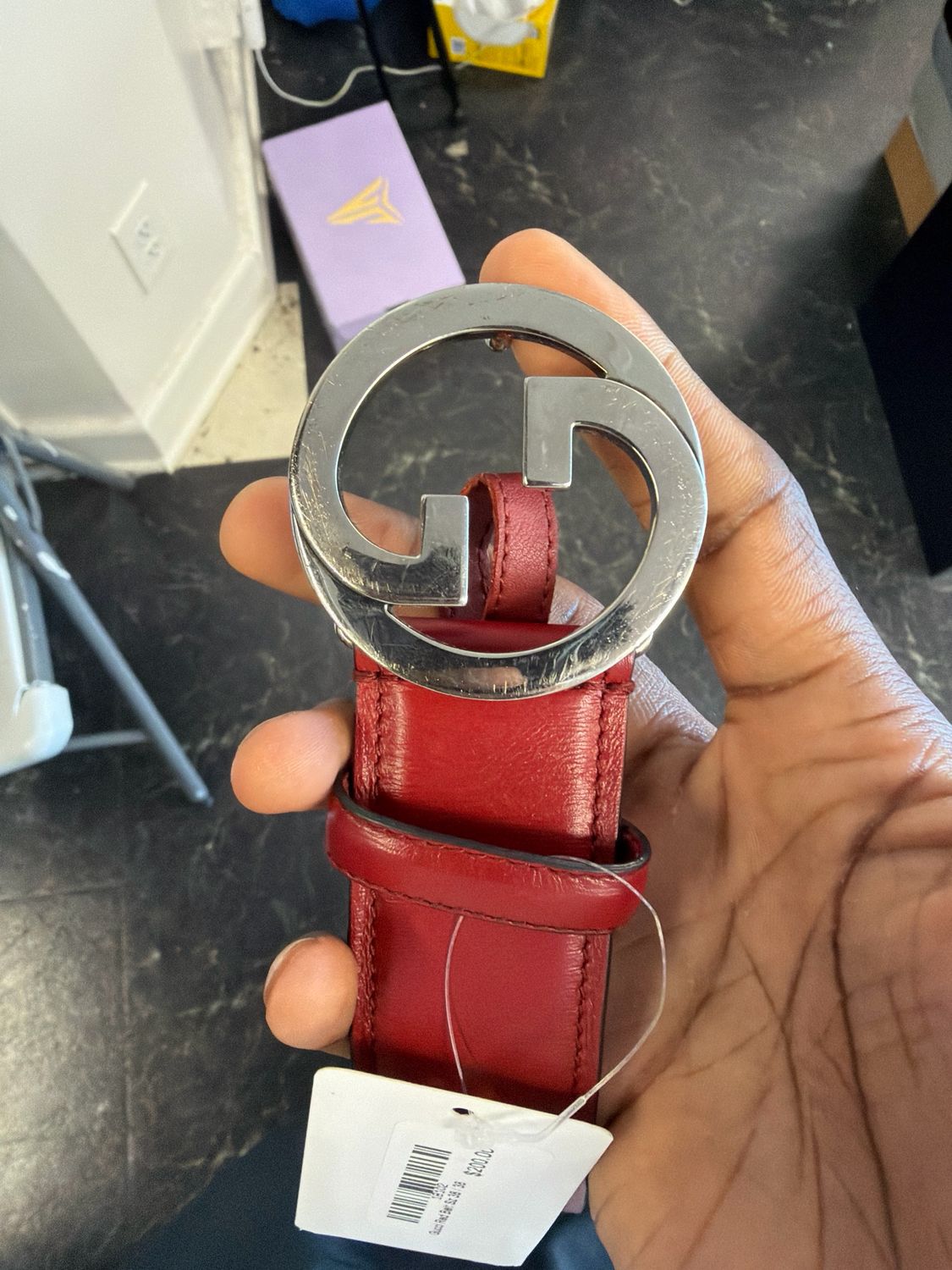 Gucci Red Belt Sz 38