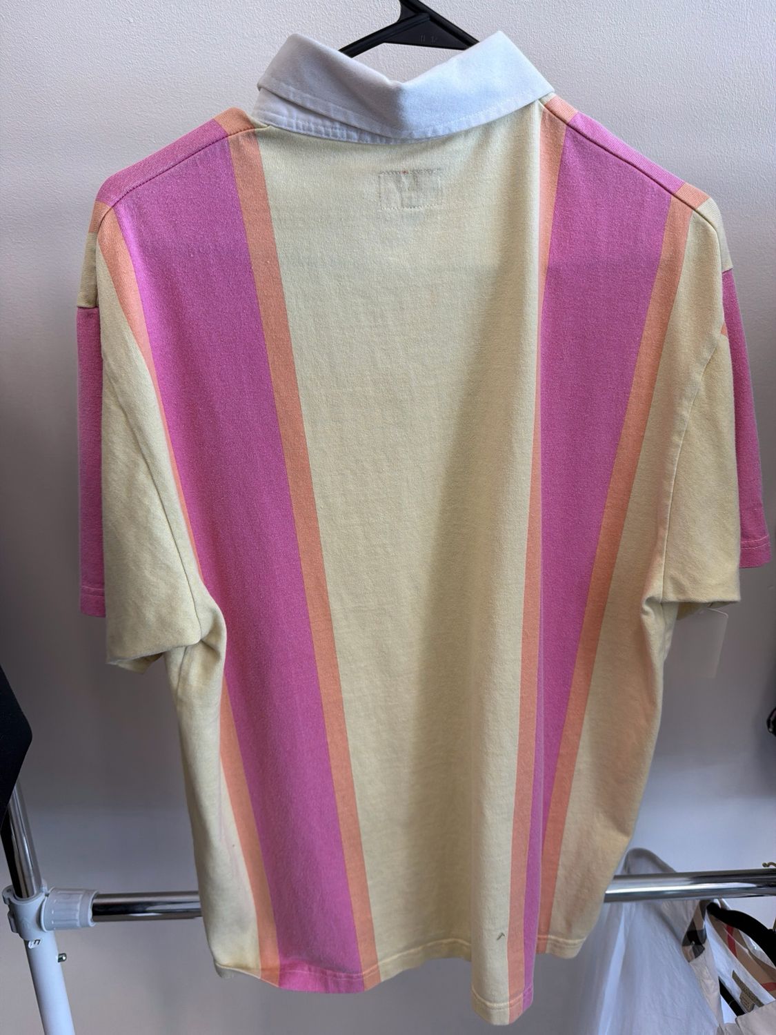 Supreme Colorblock Polo Pink/Yellow Sz M