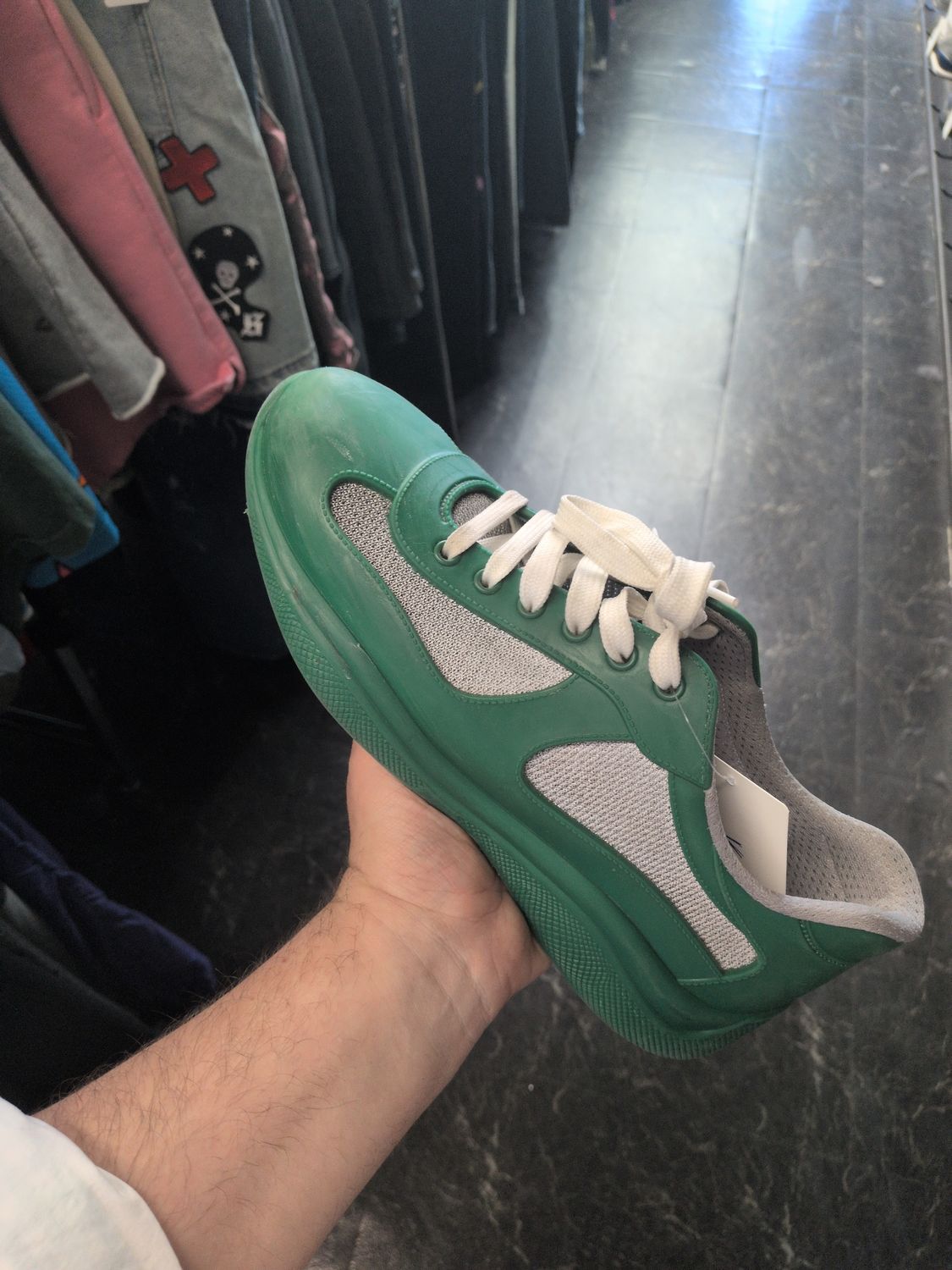 Prada AC Green Rubber w/ Box Sz 8