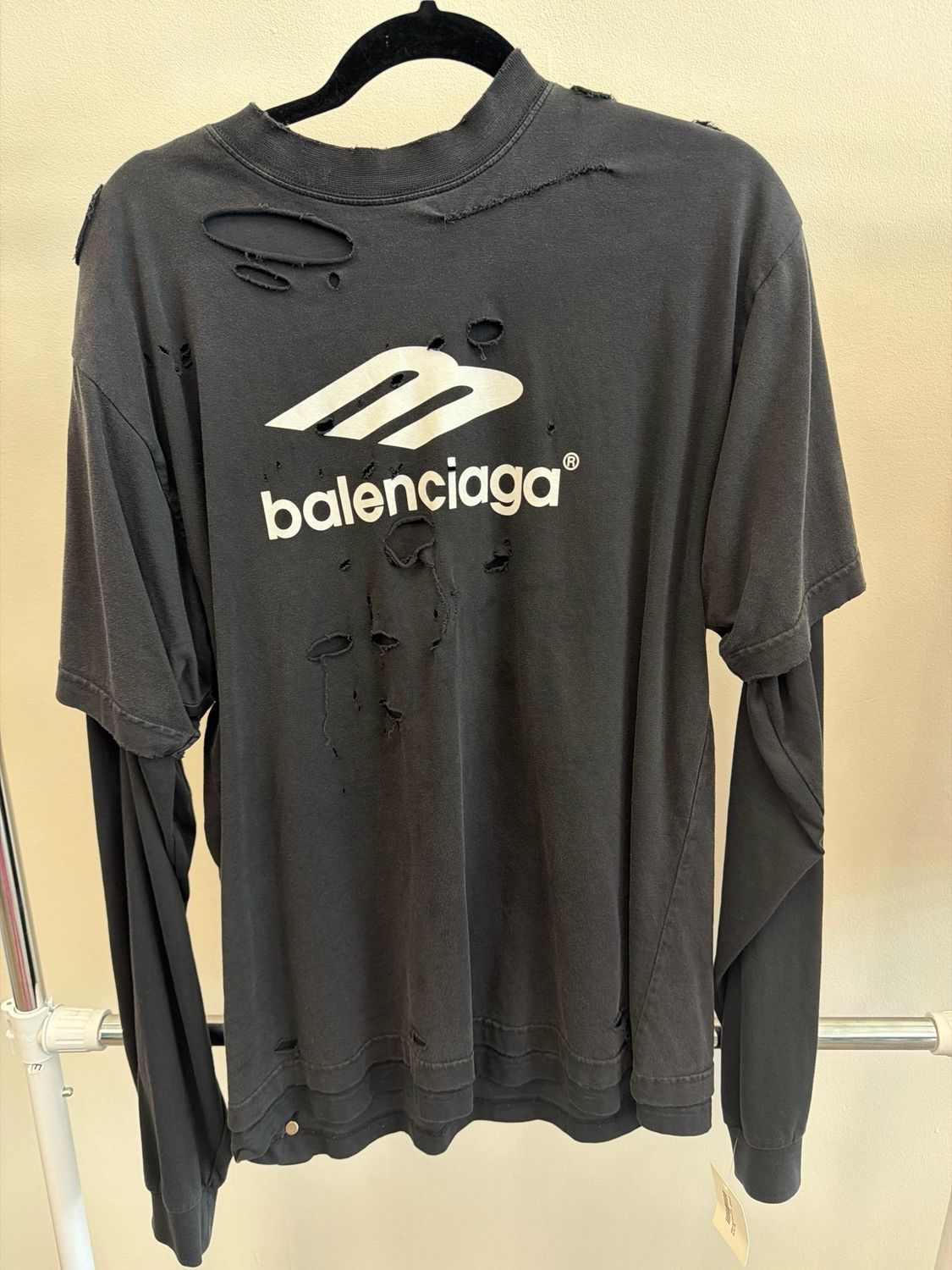 Balenciaga Black LS Tee Sz XS