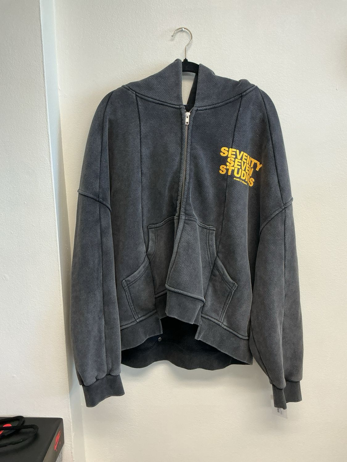 77 Studios Hoodie Grey Thermal Sz L