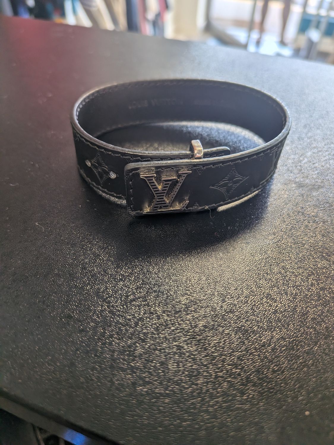 Louis Vuitton LV Black Monogram Bracelet Sz 19