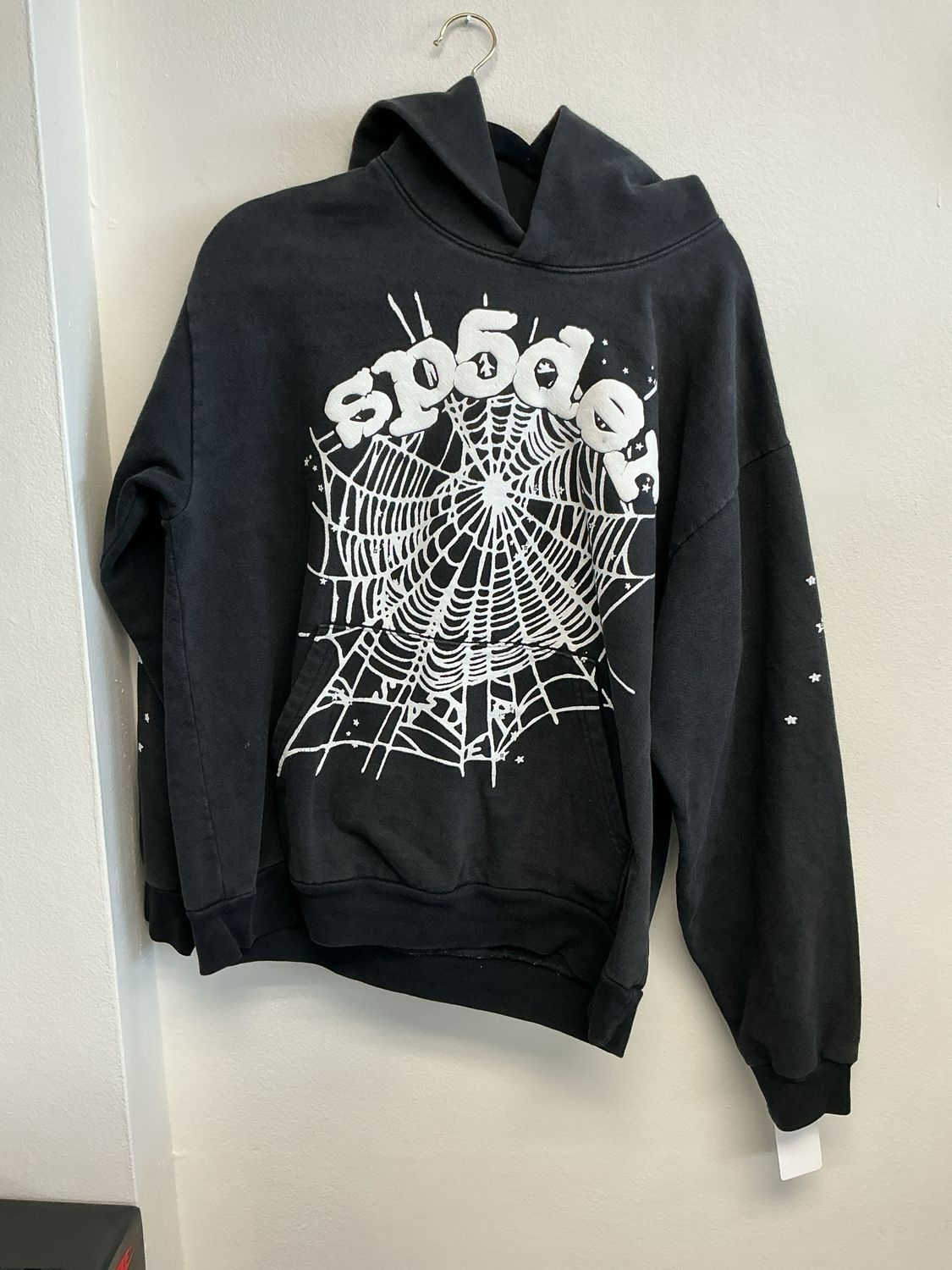 Sp5der Black/White Hoodie Sz L