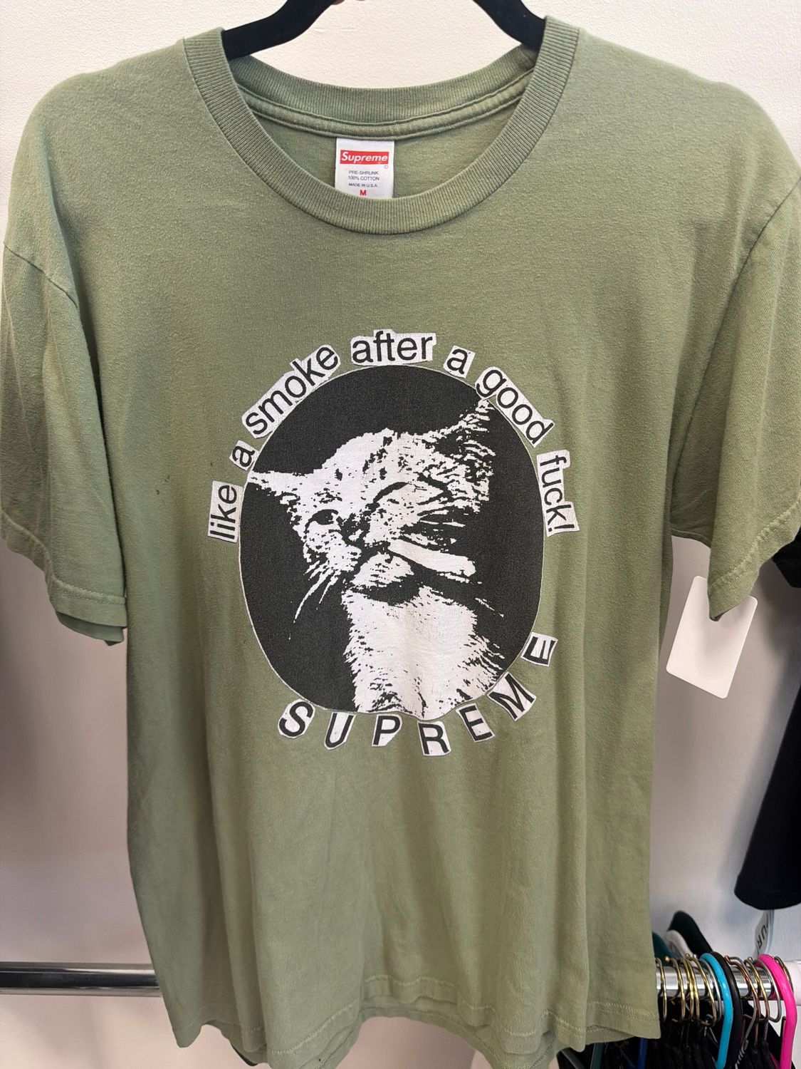 Supreme Olive Tee Sz M