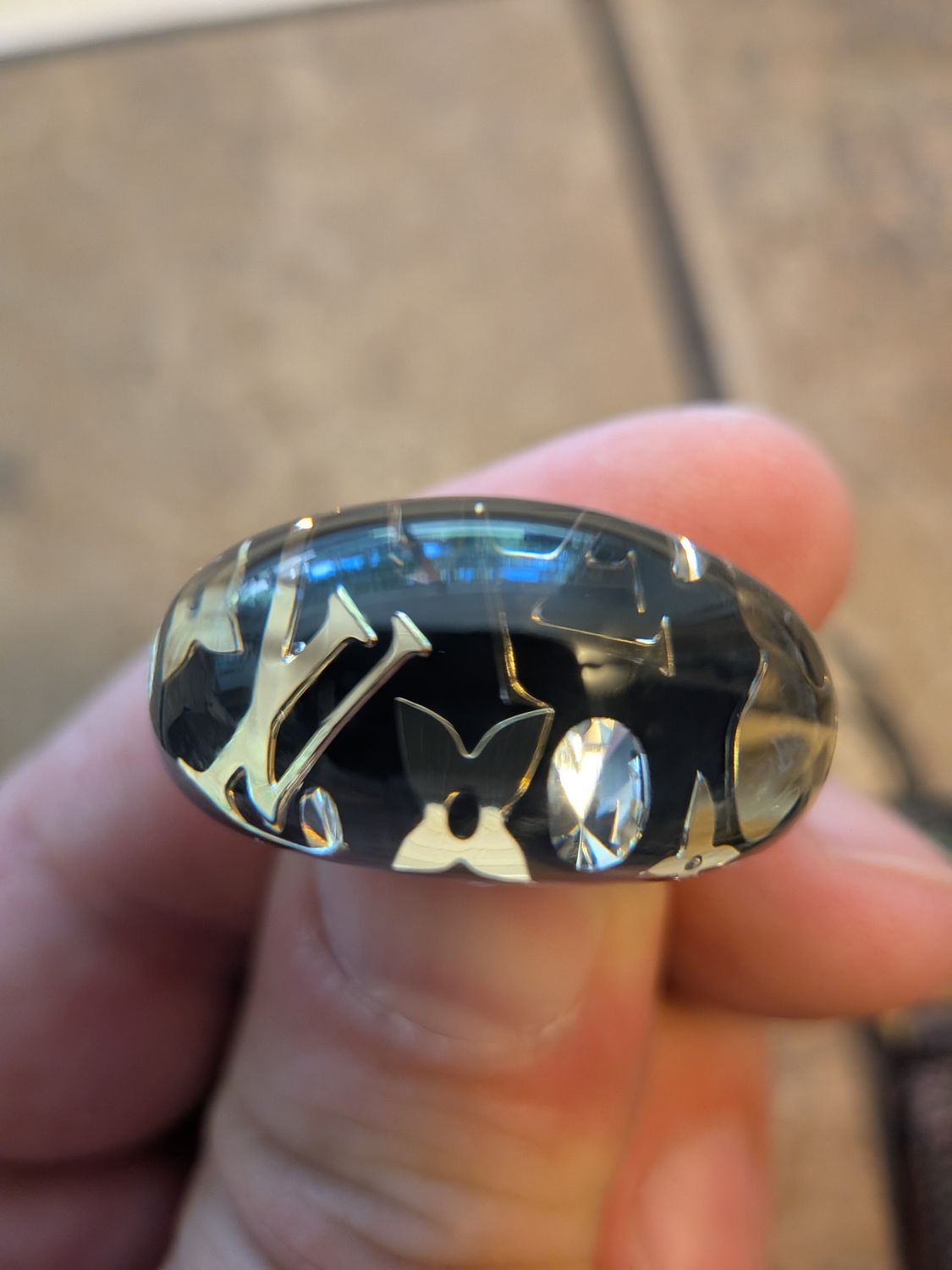 Louis Vuitton Black Resin Inclusion Ring