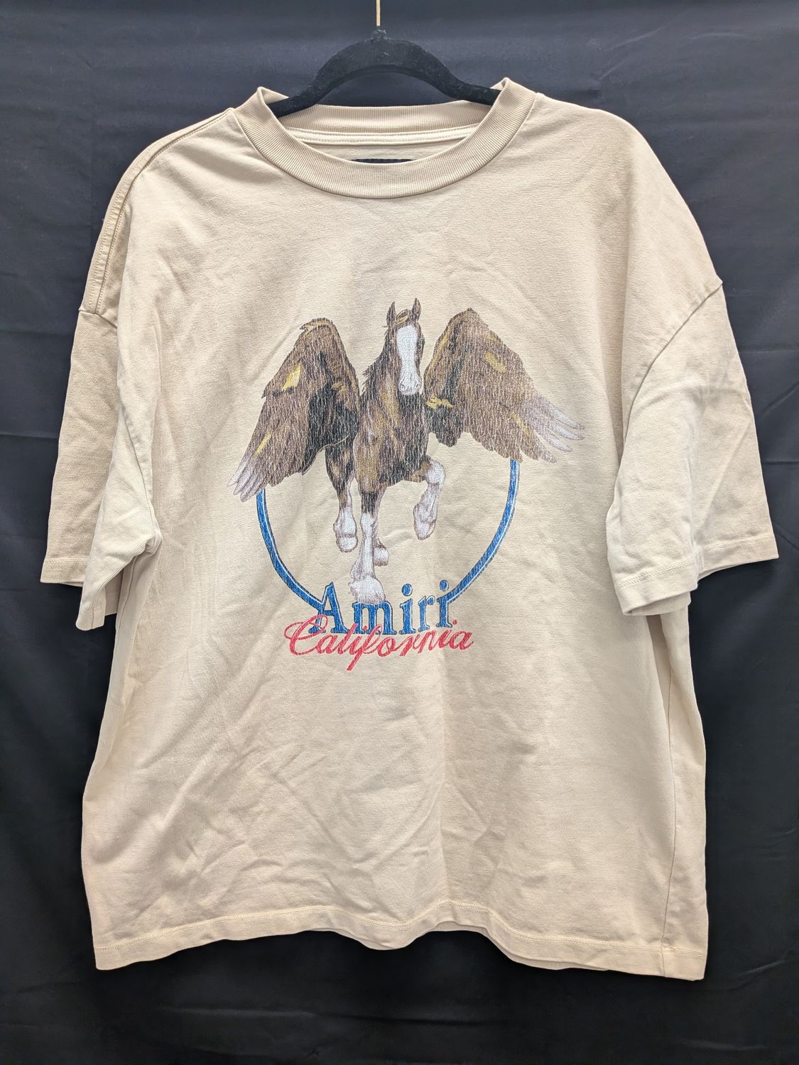Amiri Tan Tee Flying Horse Sz M