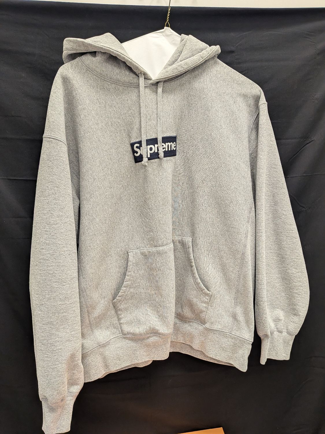 Supreme Grey Box Logo Hoodie Sz L