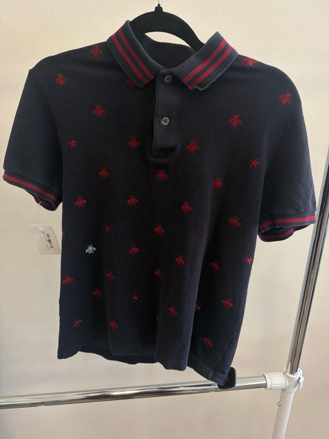 Gucci Bees Navy Polo Sz M