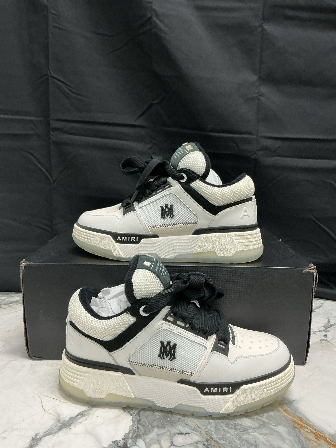 Amiri MA-1 White Black Laces w/ Box Sz 7