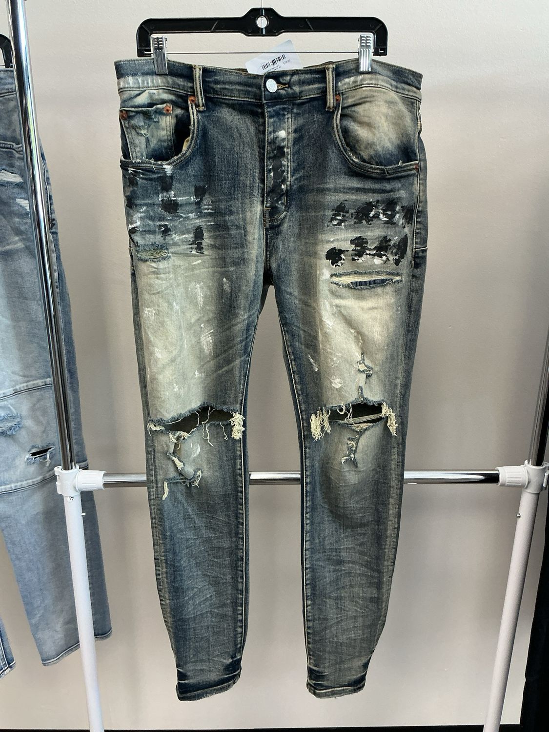 Purple Brand Jeans Light Blue Distressed Denim Sz 36